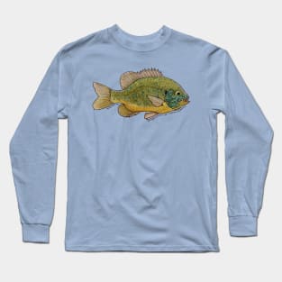 Pumpkinseed Fish Watercolor Long Sleeve T-Shirt